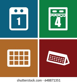 May icons set. set of 4 may filled icons such as 1st day calendar, calendar