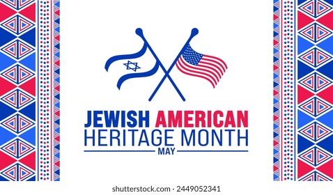 May is Jewish American Heritage Month background design template with united state and Israel Jewish flag. use to background, banner, placard, card, and poster design template. vector illustration svg