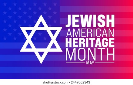 May is Jewish American Heritage Month background design template with united state and Israel Jewish flag. use to background, banner, placard, card, and poster design template. vector illustration