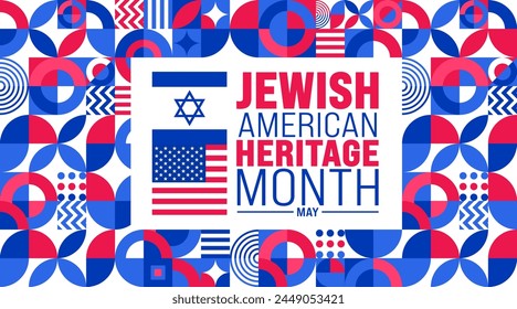 May is Jewish American Heritage Month geometric shape pattern background design template. use to background, banner, placard, card, and poster design template. vector illustration