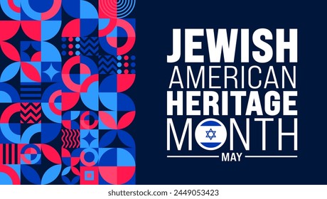 Mai ist Jüdische American Heritage Month geometrische Form Muster Hintergrund Design Vorlage. Verwenden Sie, um Hintergrund, Banner, Plakat, Karte und Poster Design Vorlage. Vektorillustration