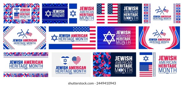 May is Jewish American Heritage Month  background design template bundle. use to background, banner, placard, card, and poster design template. vector illustration svg