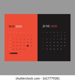 May June Calendar 2020 Holiday and abservance