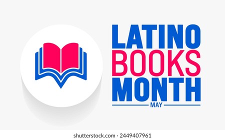 May is Latino Books Month background template. Holiday concept. use to background, banner, placard, card, and poster design template with text inscription and standard color. vector illustration.