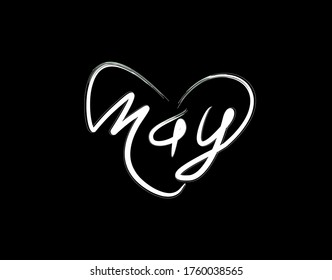 May Lettering Text on black background in vector illustration