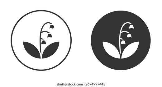 Pictograma de icono de lirio de mayo. Ilustración de contorno de Vector aislado sobre fondo blanco.