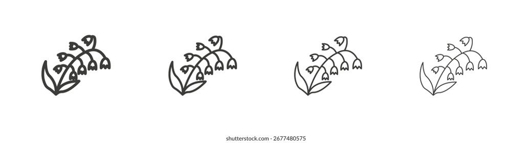 Pode ser símbolo de ícone de lírio. Ilustração isolada de vetor.