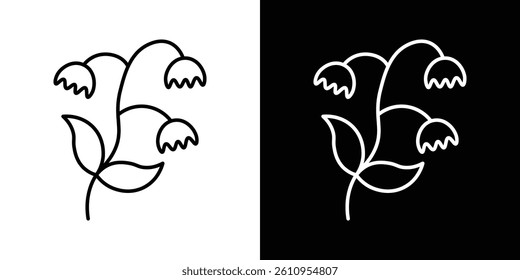 May lily icon Vector isolated outline drawing.