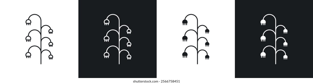 May lily icons in Thin line black color. flat simple vector symbols illustration.