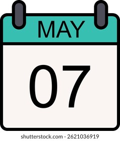 May Line Filled Vector Icon Design