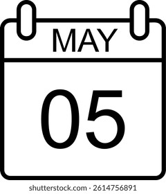 May Line Vector Icon Design