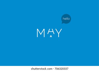May logo with capitals letters in movement. Editable vector design.