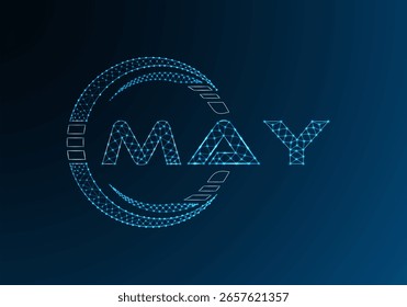 MAY low poly letter logo vector design. MAY lower poly logo design. Low poly logo.