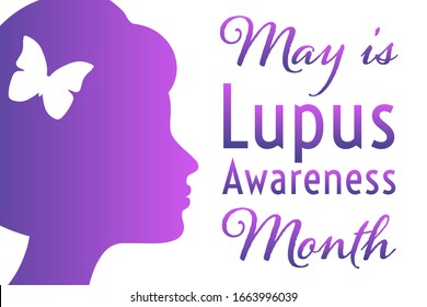 Mai ist Lupus Awareness Month.  Urlaubskonzept. Vorlage für Hintergrund, Banner, Karte, Poster mit Texteinschrift. Vektorillustration EPS10 Illustration