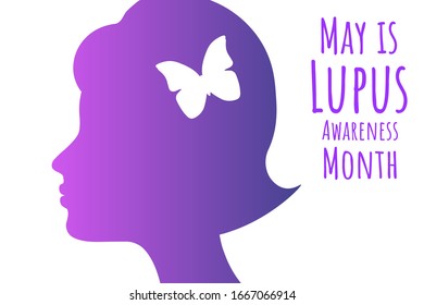 May is Lupus Awareness Month. Holiday concept. Template for background, banner, card, poster with text inscription. Vector EPS10 illustration