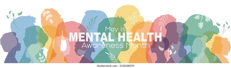 May is Mental Health Awareness Month banner. - Shutterstock ID 2150100379