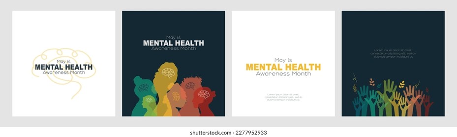 May is Mental Health Awareness Month card set.