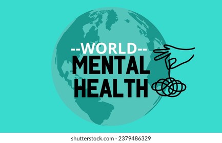 May is Mental Health Awareness Month banner vector illustration 