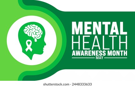 May is Mental Health Awareness Month background template. Holiday concept. use to background, banner, placard, card, and poster design template with text inscription and standard color. vector