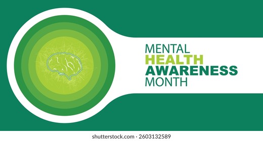 May is Mental Health Awareness Month banner. Mental Health Awareness an annual campaign highlighting awareness of mental health. Vector design illustration.	