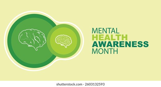 May is Mental Health Awareness Month banner. Mental Health Awareness an annual campaign highlighting awareness of mental health. Vector design illustration.	
