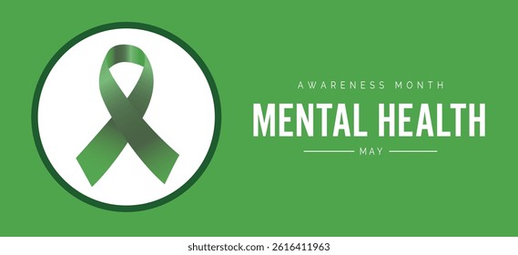 May is Mental Health Awareness Month post design, banner illustration Background 