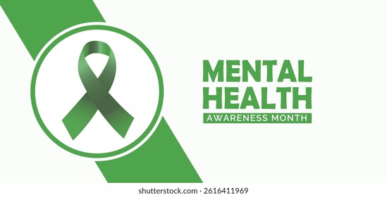 May is Mental Health Awareness Month post design, banner illustration Background 