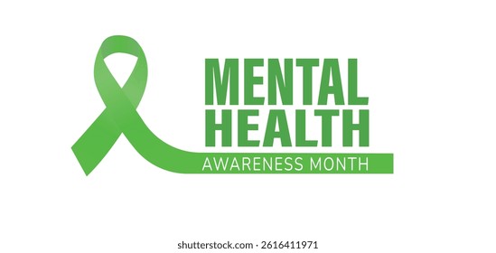 May is Mental Health Awareness Month post design, banner illustration Background 