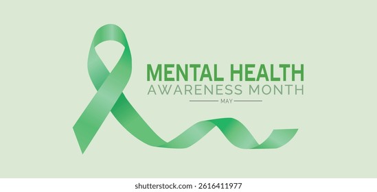 May is Mental Health Awareness Month post design, banner illustration Background 
