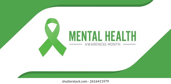 May is Mental Health Awareness Month post design, banner illustration Background 