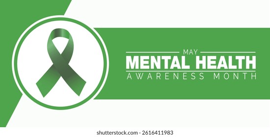 May is Mental Health Awareness Month post design, banner illustration Background 