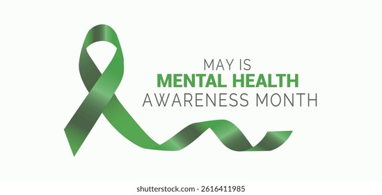 May is Mental Health Awareness Month post design, banner illustration Background 