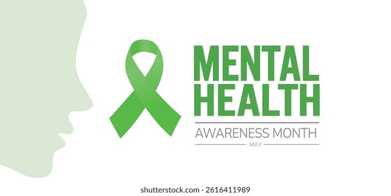 May is Mental Health Awareness Month post design, banner illustration Background 