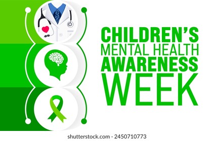 May is Children’s Mental Health Awareness Week background template. Holiday concept. use to background, banner, placard, card, and poster design template with text inscription and standard color.