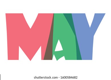 May month colourfull lettering typographic vector design