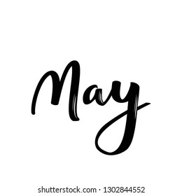 May month name. Handwritten calligraphic word.