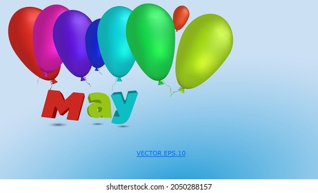 may month with new style 3d concept can be used calendar, banner, wallpaper etc