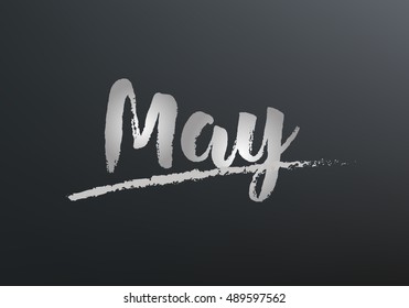 May month text written on the blackboard with chalk board effect vector graphic illustration
