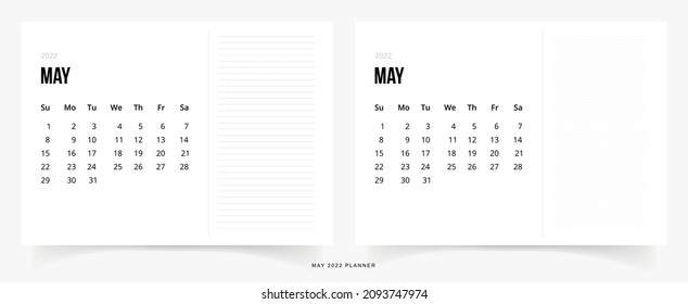 May monthly planner 2022, lines planner, dots planner, reminder, planing, goals