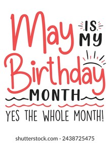 May is my birthday month design Happy birthday quote designs