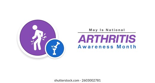 May Is National Arthritis Awareness Month. People and bone. Great for posters, banners, social media and more. White background. 