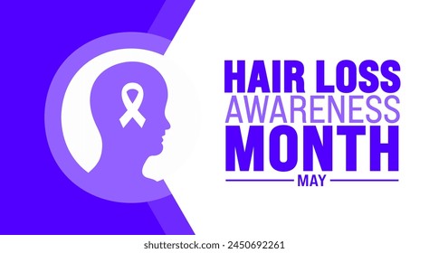 May is National Hair Loss Awareness Month background template. Holiday concept. use to background, banner, placard, card, and poster design template with text inscription and standard color. vector