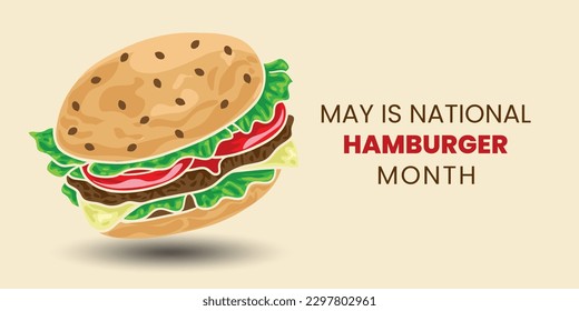 May is national hamburger month good for national hamburger month celebration. flat design. flyer design. Vector illustration.