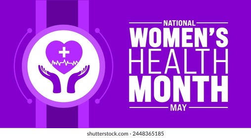 May is National Women’s Health Month background template. Holiday concept. use to background, banner, placard, card, and poster design template with text inscription and standard color. vector