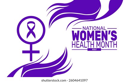 May is National Women’s Health Month. Holiday concept. perfect for Background Template, Greeting Card, Poster design,  placard with text inscription, Classic Social Media Post.Vector illustration  


