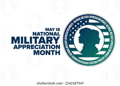 May is National Military Appreciation Month. Holiday concept. Template for background, banner, card, poster with text inscription. Vector EPS10 illustration