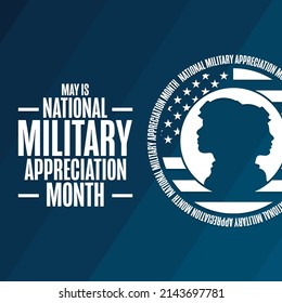 May is National Military Appreciation Month. Holiday concept. Template for background, banner, card, poster with text inscription. Vector EPS10 illustration