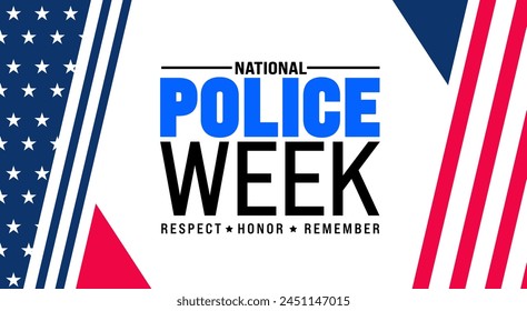 May is National Police Week background template. Holiday concept. use to background, banner, placard, card, and poster design template with text inscription and standard color. vector illustration.