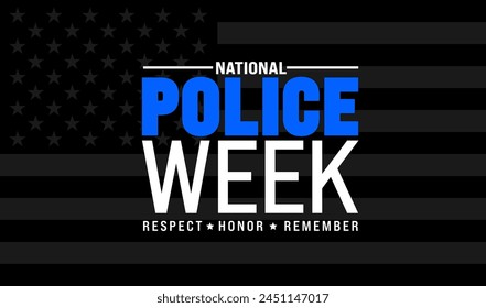 May is National Police Week background template. Holiday concept. use to background, banner, placard, card, and poster design template with text inscription and standard color. vector illustration.
