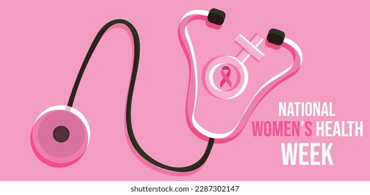 May is National Women's health week. Template for background, banner, card, poster. Vector illustration.